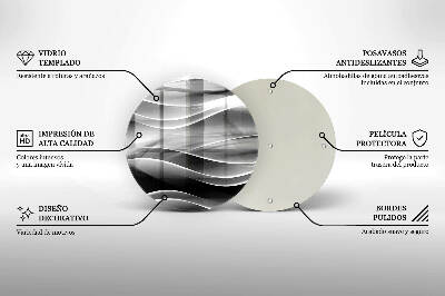 Dessous de bougie rond Abstraction lignes douces