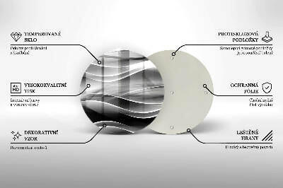 Dessous de bougie rond Abstraction lignes douces