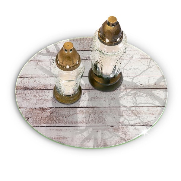 Dessous de bougie rond Vieilles planches de bois