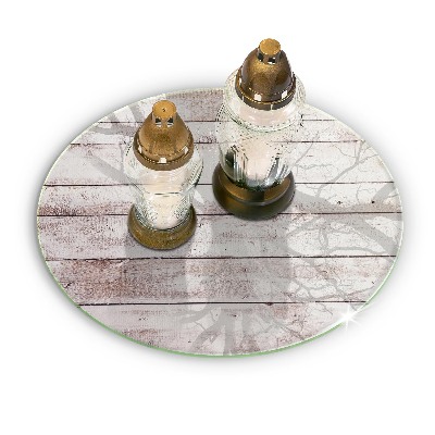 Dessous de bougie rond Vieilles planches de bois
