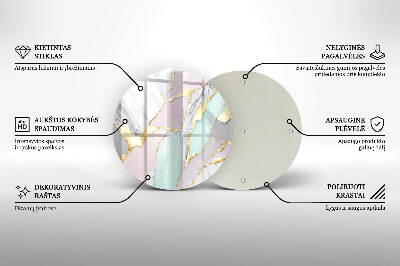 Dessous de bougie rond Marbre pastel