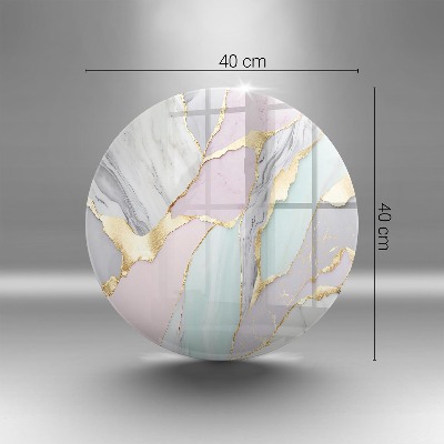 Dessous de bougie rond Marbre pastel
