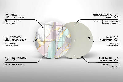 Dessous de bougie rond Marbre pastel
