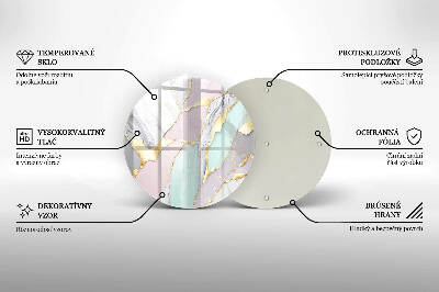 Dessous de bougie rond Marbre pastel