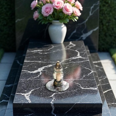 Dessous de bougie rond Marbre clair avec or