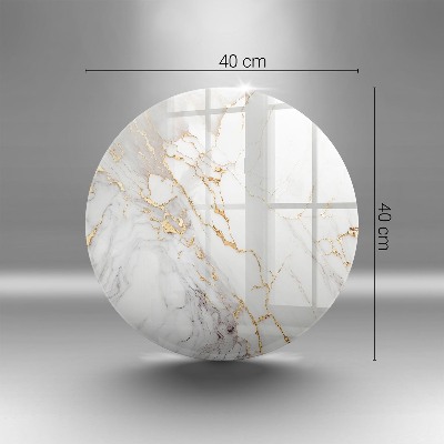 Dessous de bougie rond Marbre clair avec or
