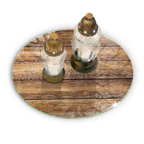 Dessous de bougie rond Panneaux texturés en bois