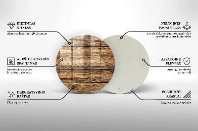 Dessous de bougie rond Panneaux texturés en bois
