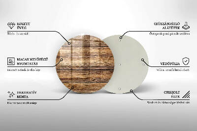 Dessous de bougie rond Panneaux texturés en bois