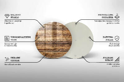 Dessous de bougie rond Panneaux texturés en bois