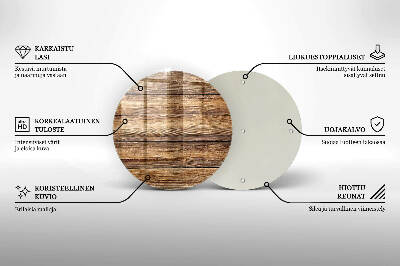 Dessous de bougie rond Panneaux texturés en bois
