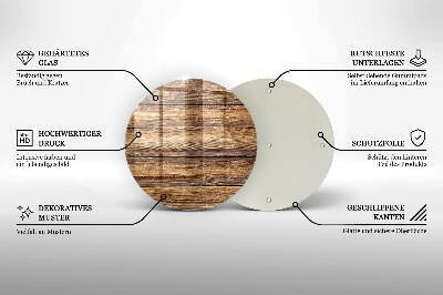 Dessous de bougie rond Panneaux texturés en bois