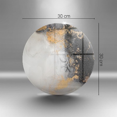 Dessous de bougie rond Abstraction avec de l'or