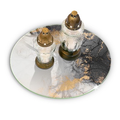 Dessous de bougie rond Abstraction avec de l'or