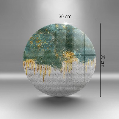 Dessous de bougie rond Abstraction avec de l'or