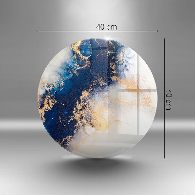 Dessous de bougie rond Abstraction avec du bleu