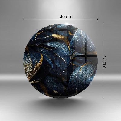 Dessous de bougie rond Feuilles décoratives avec de l'or