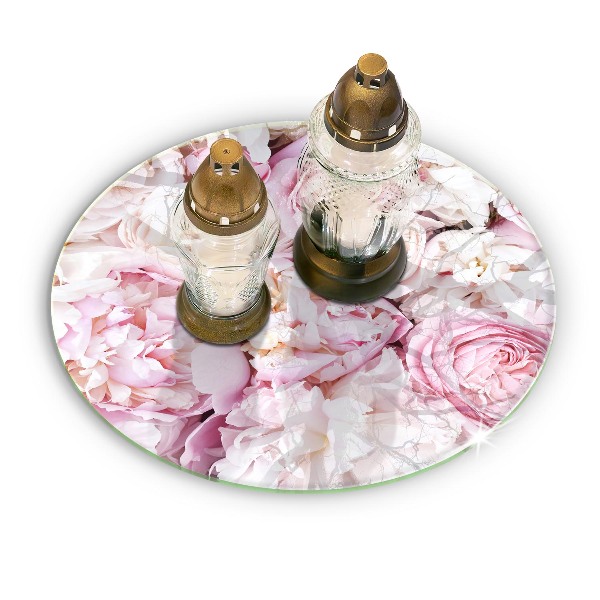Dessous de bougie rond Bouquet de pivoines