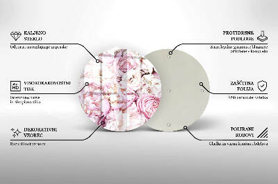 Dessous de bougie rond Bouquet de pivoines