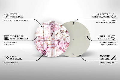Dessous de bougie rond Bouquet de pivoines
