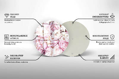 Dessous de bougie rond Bouquet de pivoines