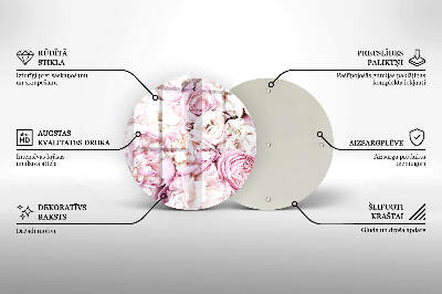 Dessous de bougie rond Bouquet de pivoines