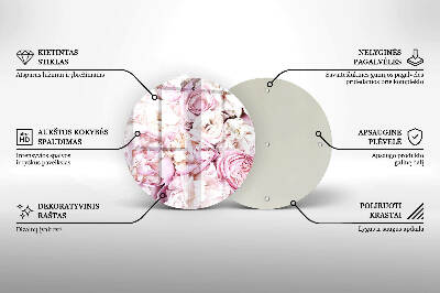 Dessous de bougie rond Bouquet de pivoines