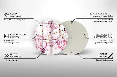 Dessous de bougie rond Bouquet de pivoines