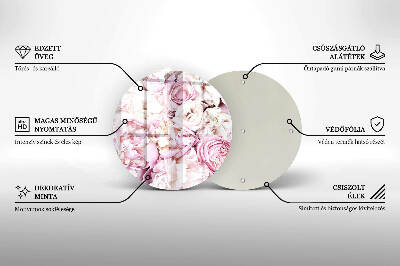 Dessous de bougie rond Bouquet de pivoines