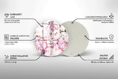 Dessous de bougie rond Bouquet de pivoines
