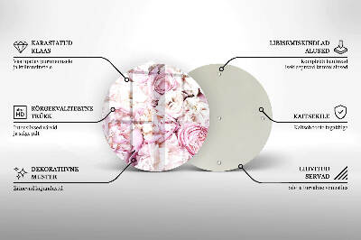 Dessous de bougie rond Bouquet de pivoines