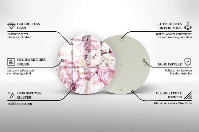 Dessous de bougie rond Bouquet de pivoines