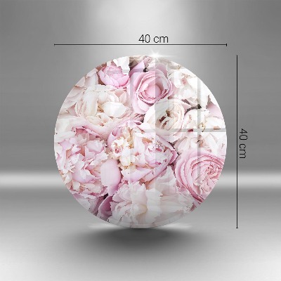 Dessous de bougie rond Bouquet de pivoines