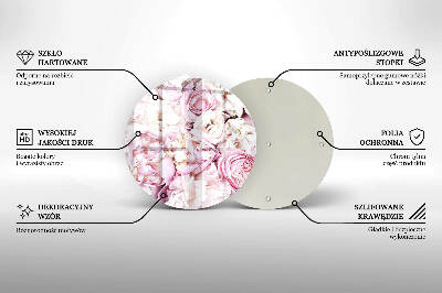 Dessous de bougie rond Bouquet de pivoines