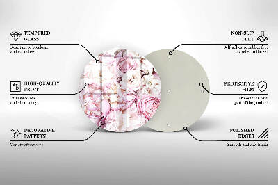 Dessous de bougie rond Bouquet de pivoines