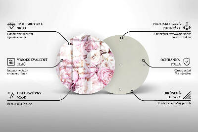 Dessous de bougie rond Bouquet de pivoines