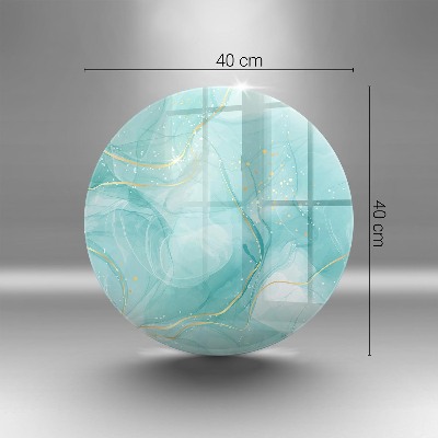 Dessous de bougie rond Abstraction bleue et or