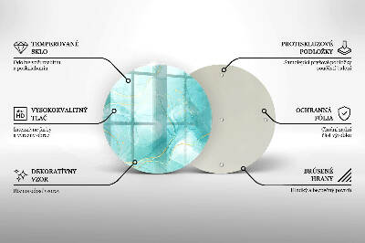 Dessous de bougie rond Abstraction bleue et or