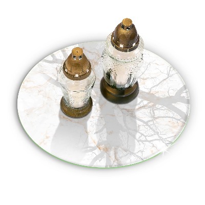Dessous de bougie rond Pierre de marbre élégante