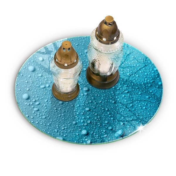 Dessous de bougie rond Gouttes d'eau