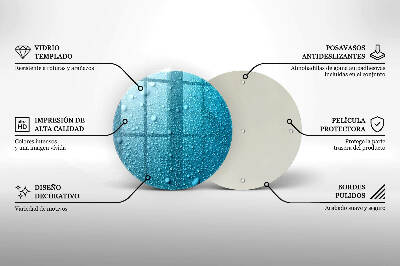 Dessous de bougie rond Gouttes d'eau