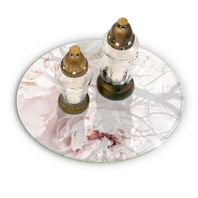 Dessous de bougie rond Pivoines pastel