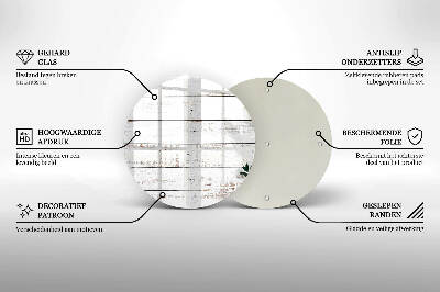 Dessous de bougie rond Vieilles planches et feuilles