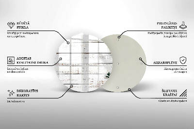 Dessous de bougie rond Vieilles planches et feuilles
