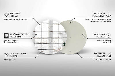 Dessous de bougie rond Vieilles planches et feuilles
