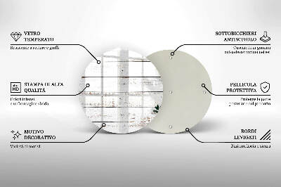 Dessous de bougie rond Vieilles planches et feuilles