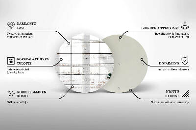 Dessous de bougie rond Vieilles planches et feuilles