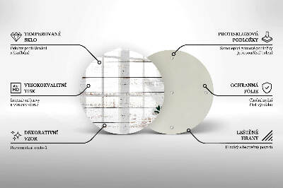 Dessous de bougie rond Vieilles planches et feuilles