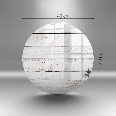 Dessous de bougie rond Vieilles planches et feuilles