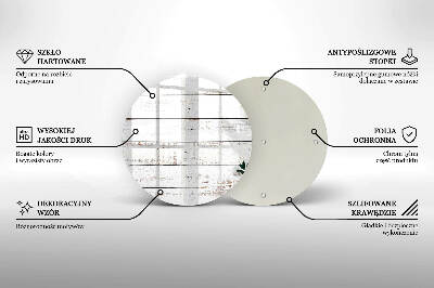 Dessous de bougie rond Vieilles planches et feuilles